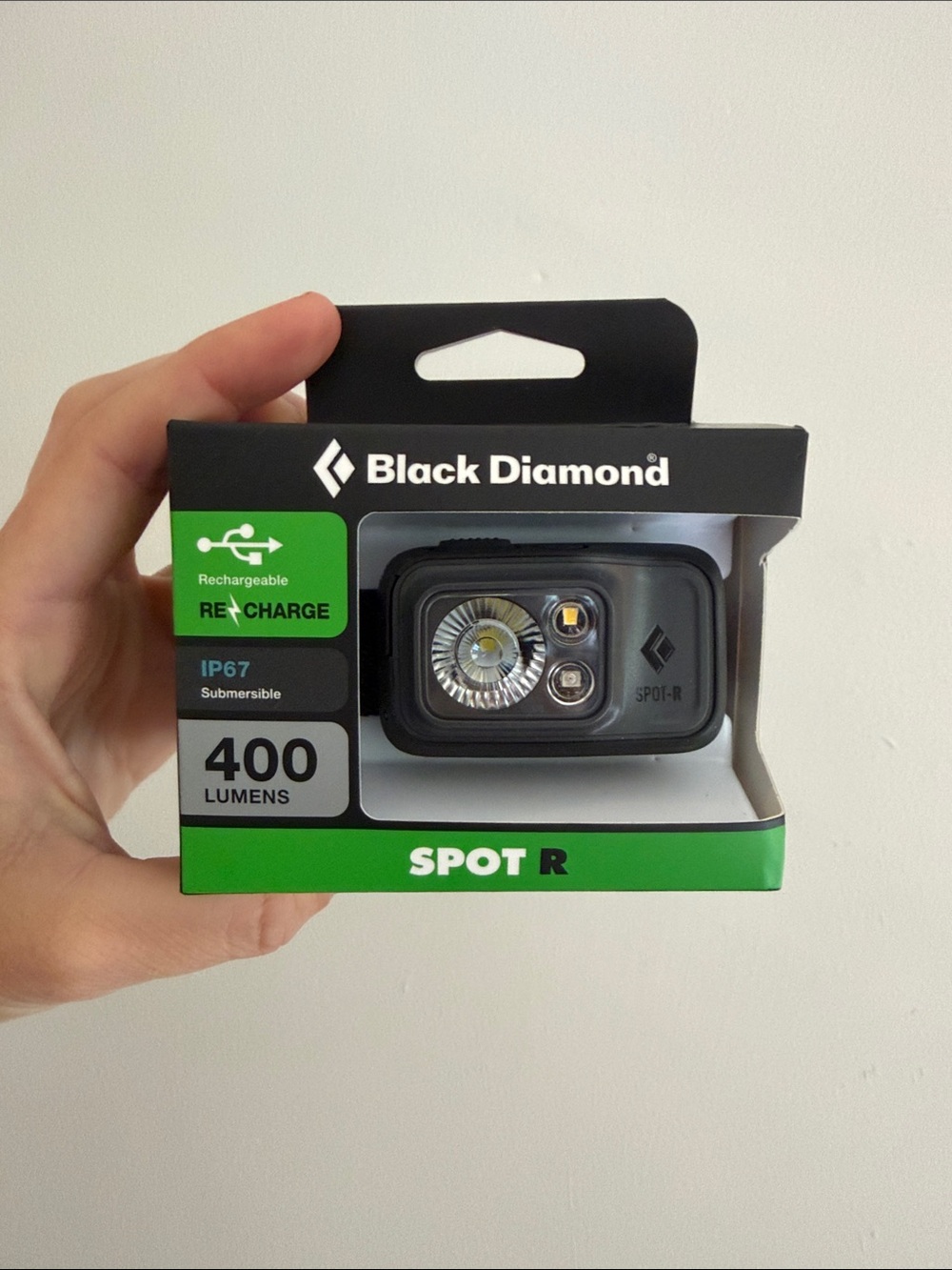 Black Diamond Spot R Headlamp — Black and Green Packaging